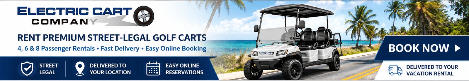 Electric Cart Company &ndash; rent premium street-legal golf carts on 30A and Destin. Book now.